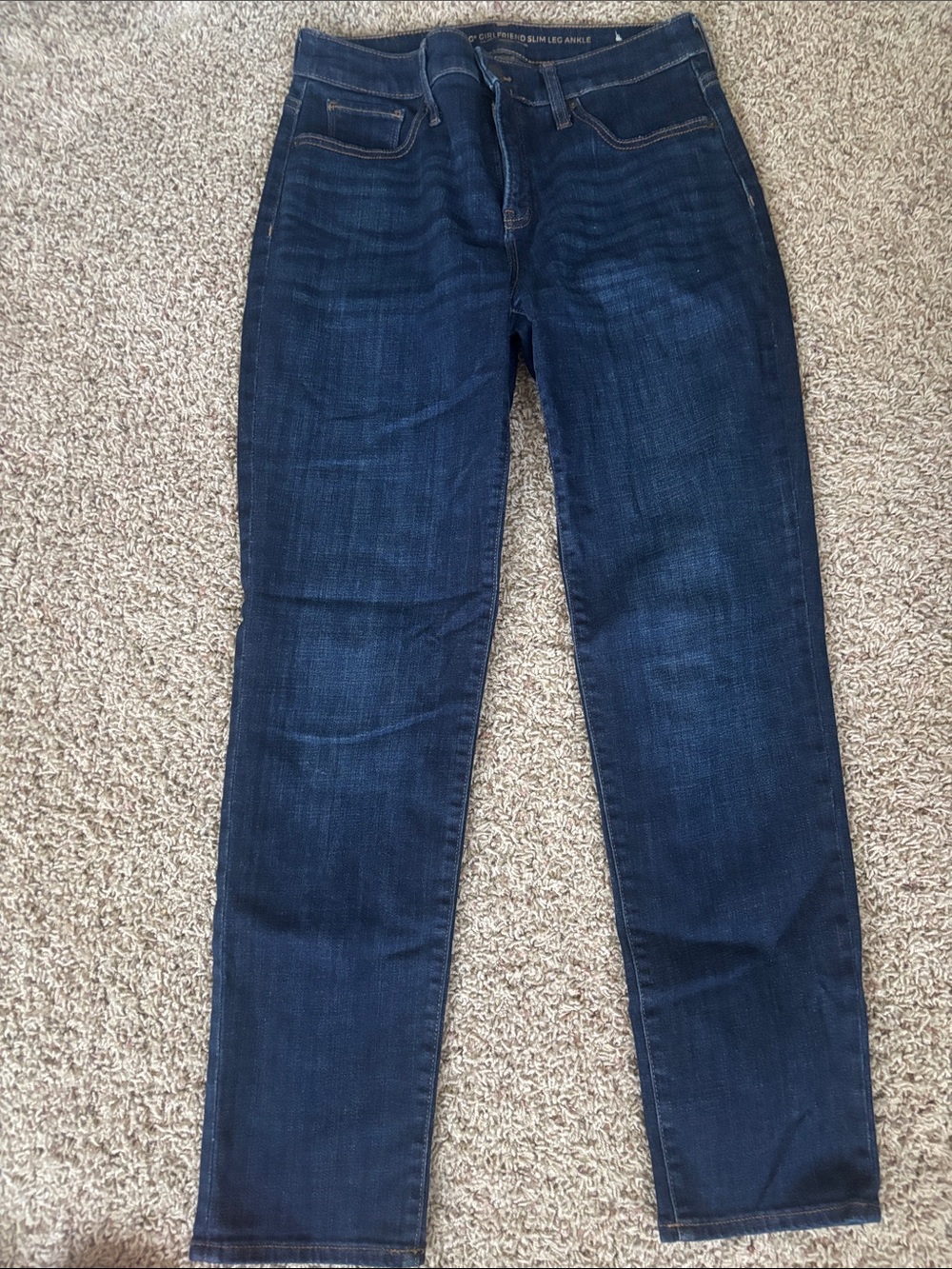 Worn Once Chico’s Dark Blue So Slimming Girlfriend Slim Leg Ankle Jeans